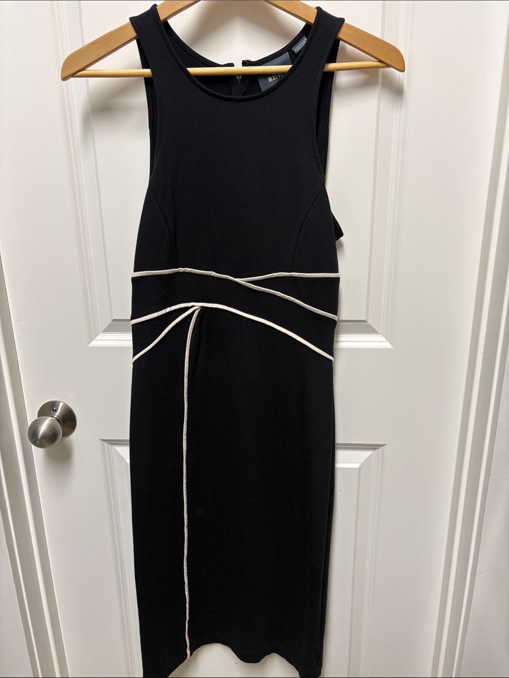 Maeve by Anthropologie Black Rayon Blend Stretch Knit Midi Dress Size 10
